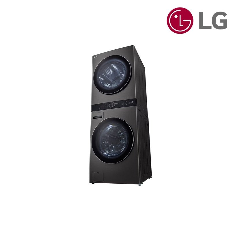 برج غسيل LG WashTower WT2520BRK غسالة 25 كغم + مجففة Heat Pump 20 كغم - Black Steel
