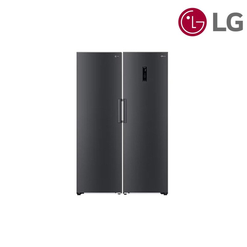 ثلاجة ومجمدة توين LG GC-B511EADM + GC-B514EAFM طقم 766 لتر - أسود