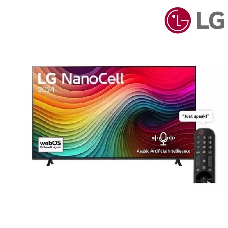 شاشة NanoCell LG 55NANO80T6A 55 بوصة NanoCell 4K 2024 - أسود