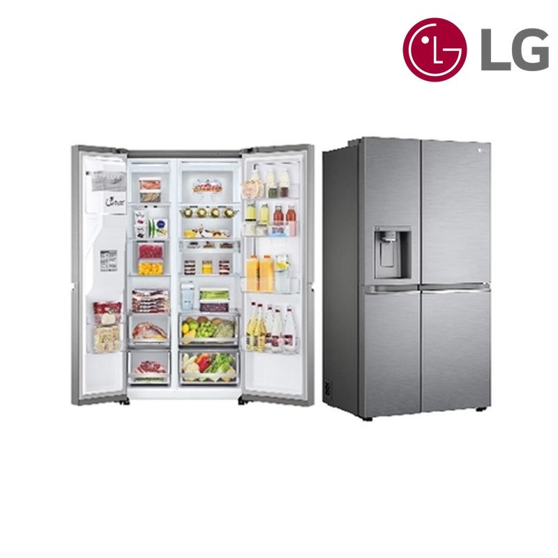 ثلاجة LG متعددة الأبواب Door-in-Door GCJ-287TVL 611 لتر Door-in-Door UVnano ThinQ - Platinum Silver / فضي بلاتيني