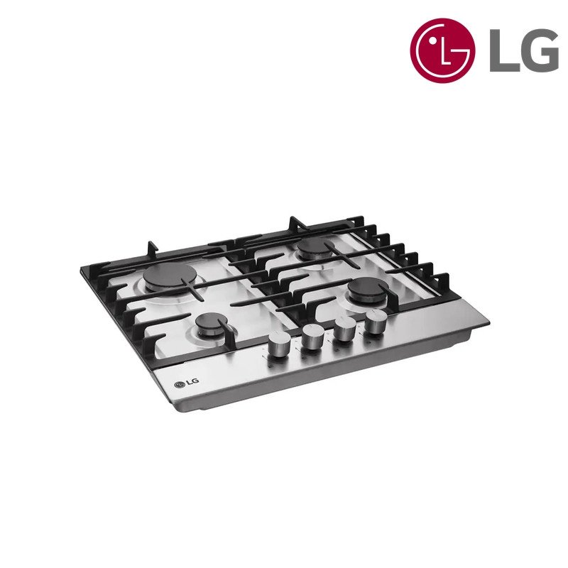 طباخ غاز مدمج LG HU641BBG 60 سم 4 شعلات - ستانلس ستيل