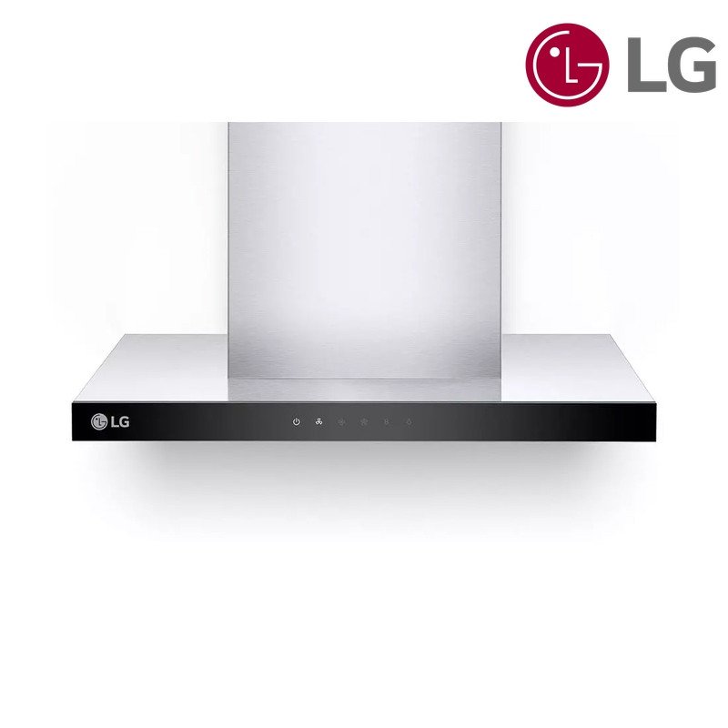 شفاط مطبخ LG HC7Z2425S شفاط جداري 60 سم 830 م³/ساعة - ستانلس ستيل / زجاج أسود