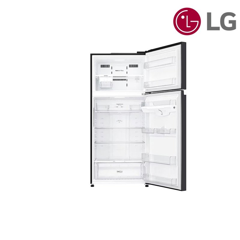 ثلاجة LG فريزر علوي GNB-732HGI 547 لتر Black Glass DoorCooling+ - أسود زجاجي