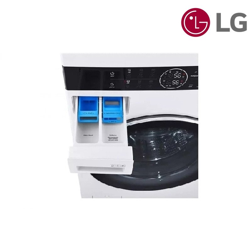 برج غسيل LG WashTower WT2116WRK غسالة 21 كغم + مجففة Heat Pump 16 كغم - أبيض