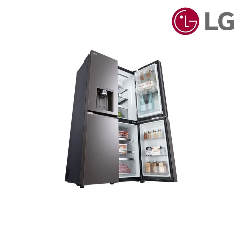 ثلاجة LG InstaView متعددة الأبواب GCX-274DFBC 705 لتر InstaView Door-in-Door - أسود ستيل