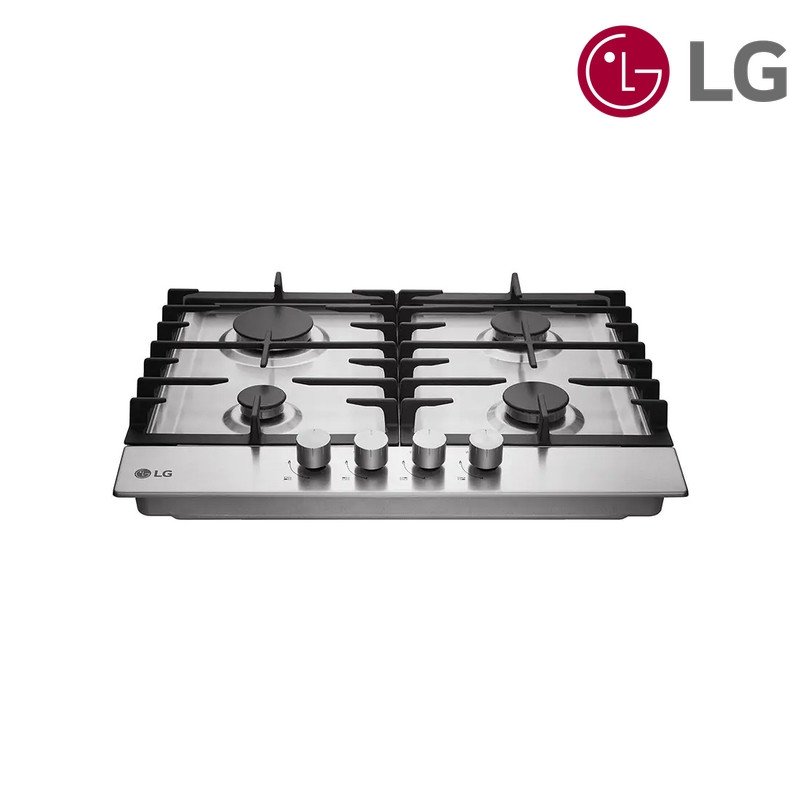 طباخ غاز مدمج LG HU641BBG 60 سم 4 شعلات - ستانلس ستيل