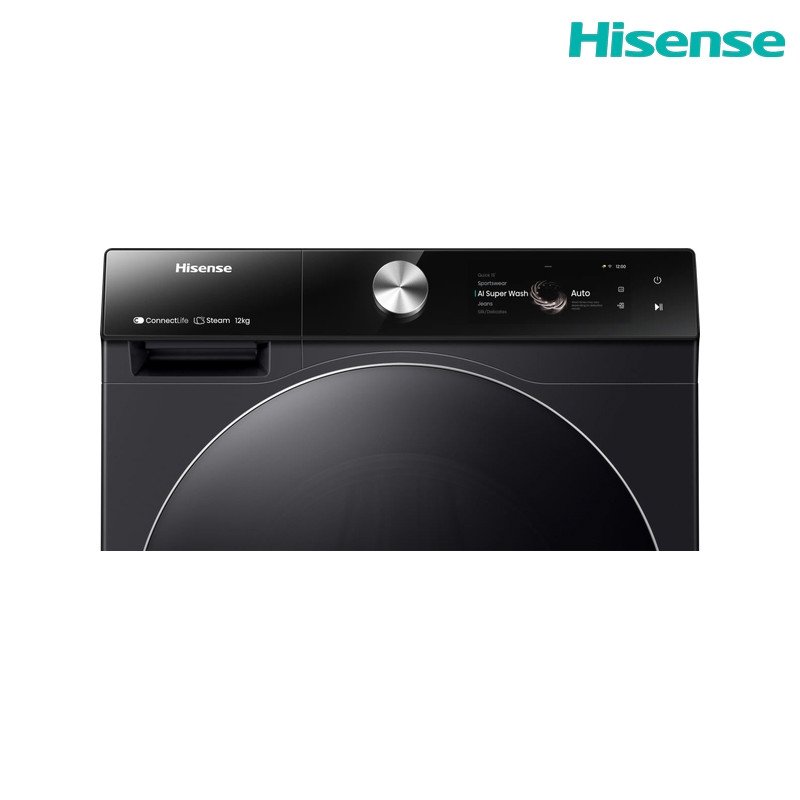 غسالة ملابس هايسنس WF7S1247BB أمامية 12 كغم 1400 دورة AI Super Wash - أسود
