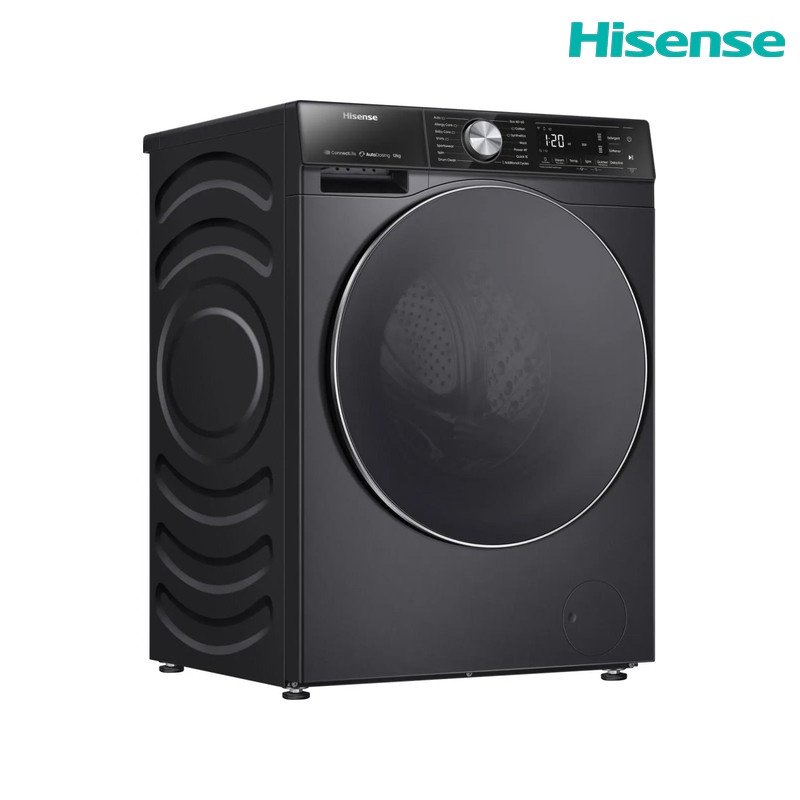 غسالة ومجففة هايسنس WD5S1245BB سعة 12/8 كغم 1400 دورة Wi‑Fi - أسود