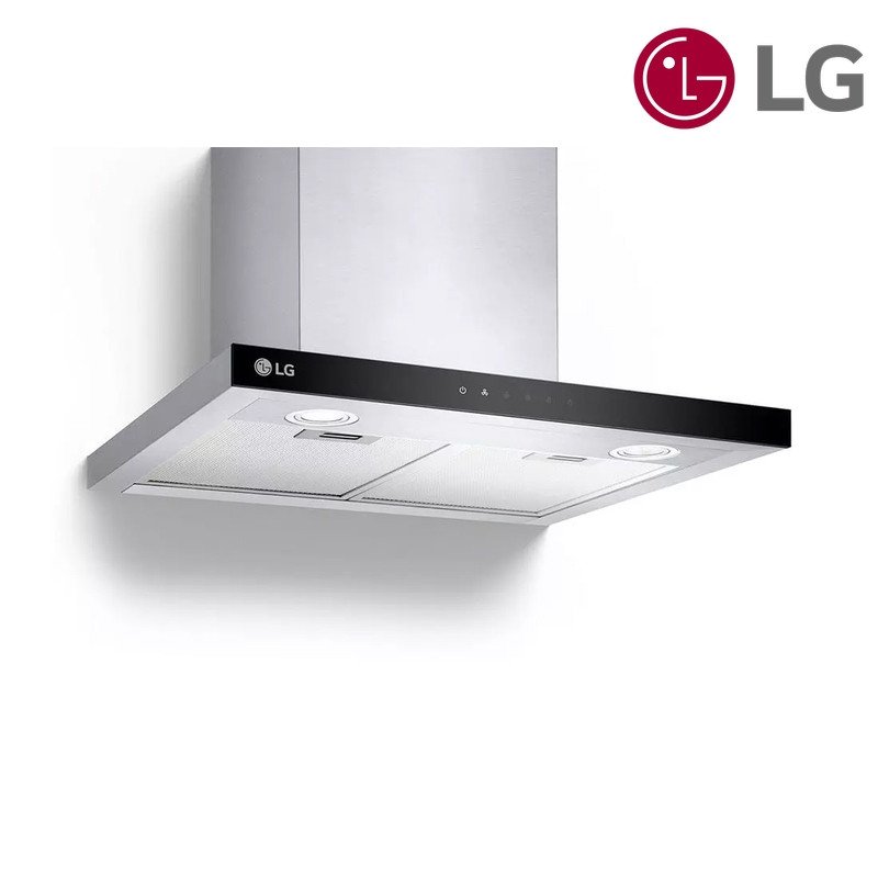 شفاط مطبخ LG HC7Z2425S شفاط جداري 60 سم 830 م³/ساعة - ستانلس ستيل / زجاج أسود