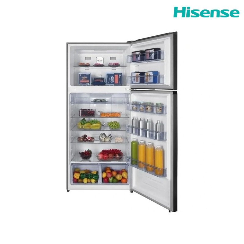 ثلاجة فريزر علوي هايسنس RT3N635NBG 830 لتر (635 لتر صافي) No Frost - زجاج أسود