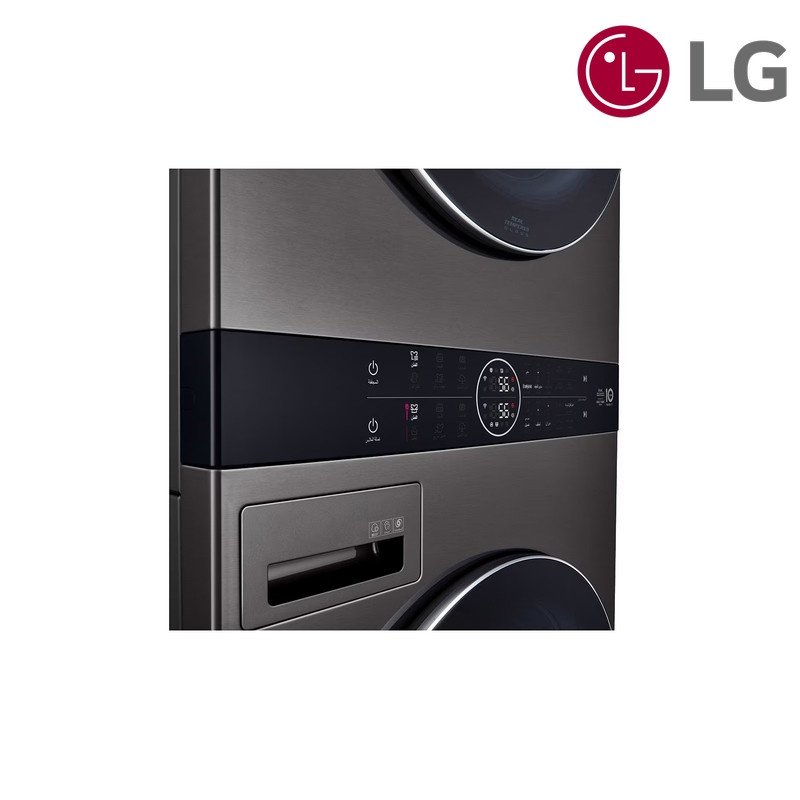برج غسيل LG WashTower WT1310BRK غسالة 13 كغم + مجففة 10 كغم - أسود
