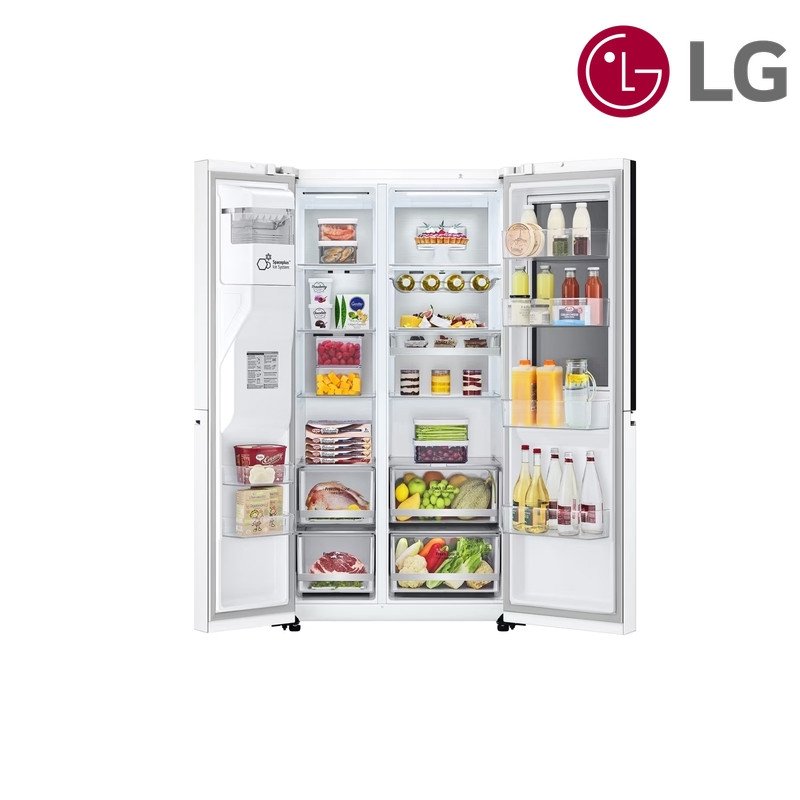 ثلاجة LG InstaView متعددة الأبواب GCX-287TVW 611 لتر InstaView UVnano ThinQ - أبيض