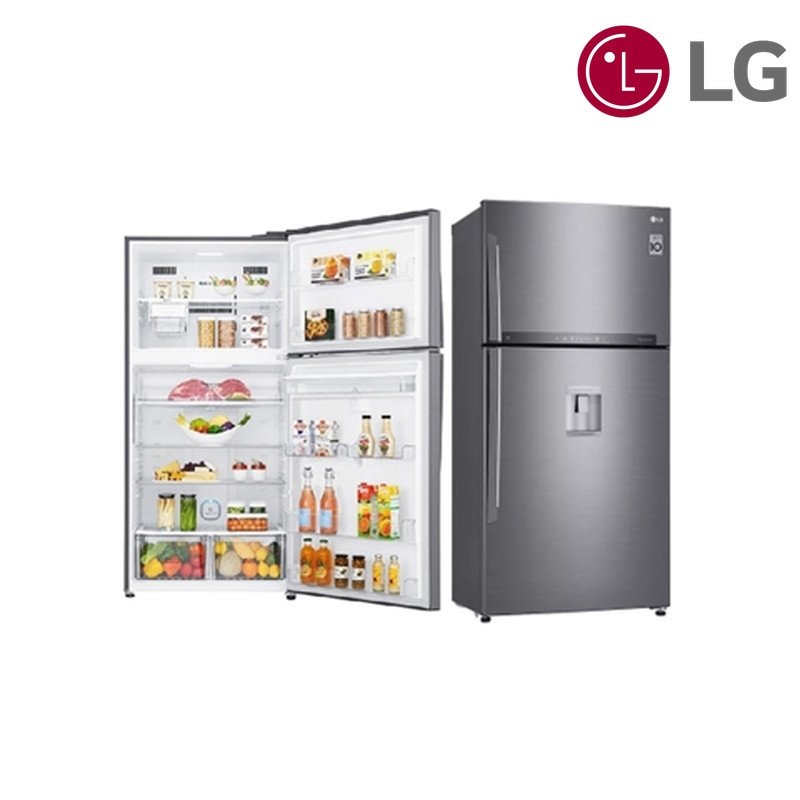 ثلاجة LG فريزر علوي GRM-832DHLI 630 لتر فريزر علوي Inverter - فضي ستانلس ستيل