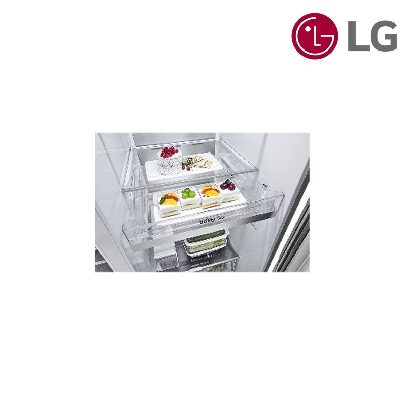 ثلاجة LG متعددة الأبواب Door-in-Door GCJ-287TVL 611 لتر Door-in-Door UVnano ThinQ - Platinum Silver / فضي بلاتيني