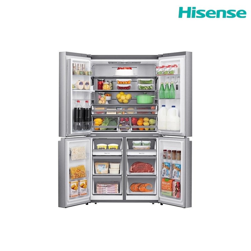 ثلاجة متعددة الأبواب هايسنس RQ749P5AS 749 لتر (579 لتر صافي) No Frost Inverter موزع ماء Triple Zone - إينوكس