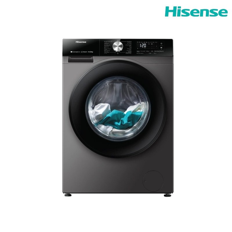 غسالة ملابس هايسنس WF3S9043BT أمامية 9 كغم 1400 دورة Wi‑Fi - تيتانيوم