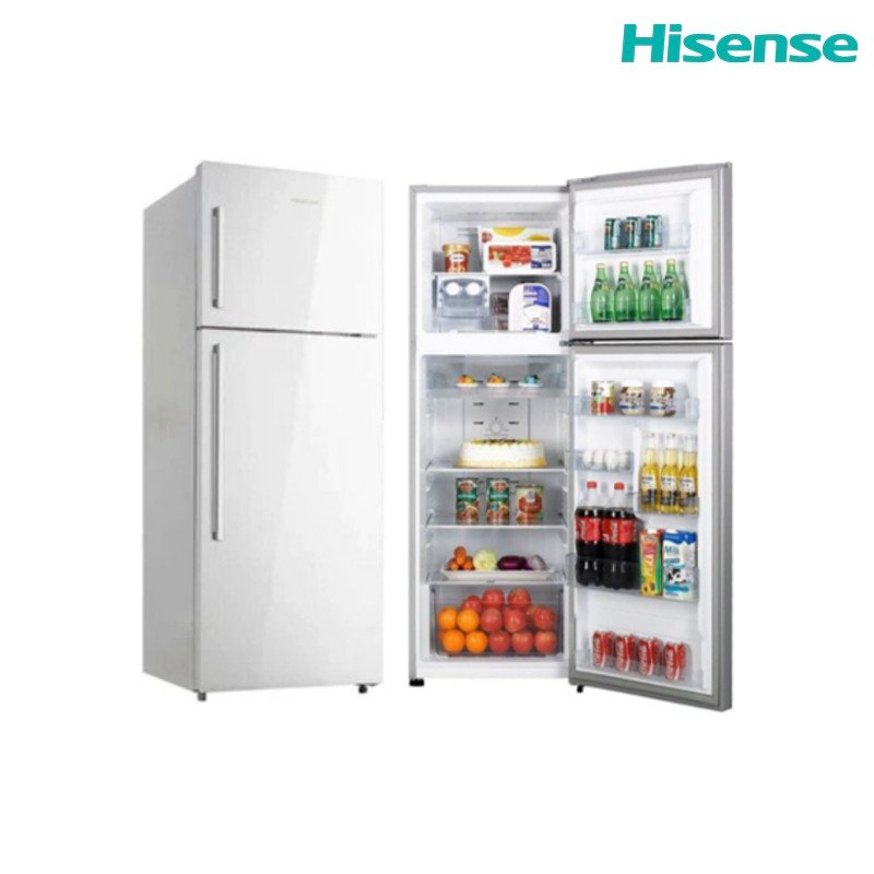ثلاجة فريزر علوي هايسنس RT520D4A 393 لتر - ابيض