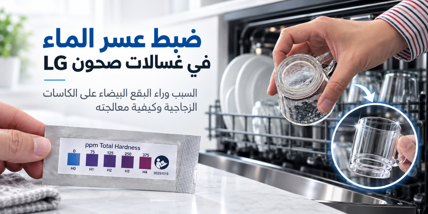 ضبط عسر الماء في غسالات صحون LG: دليل التخلص من البقع البيضاء