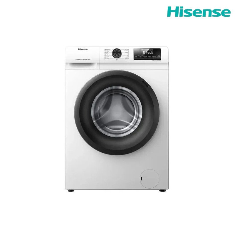 غسالة ملابس هايسنس WFQP8012W/S تحميل أمامي 8 كغم 1200 دورة Steam Wash - أبيض